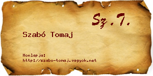 Szabó Tomaj névjegykártya