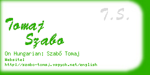 tomaj szabo business card